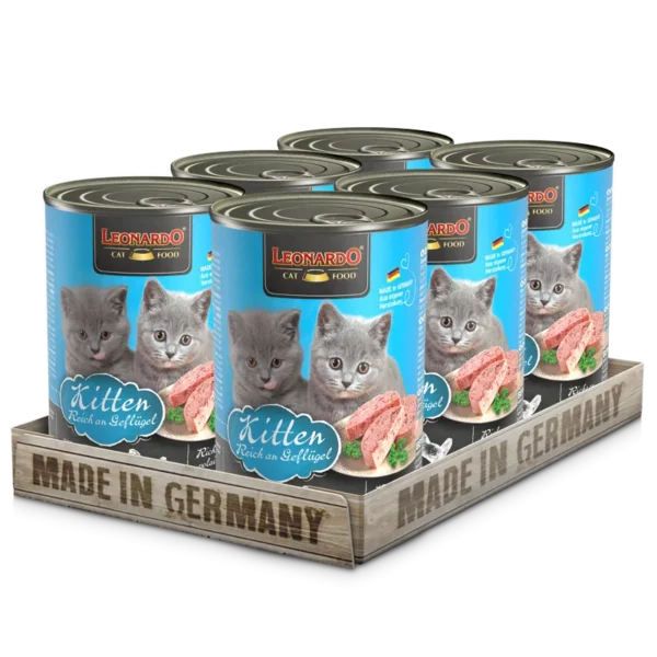 Leonardo wet food for kittens with chicken 400g (6 Cans) - Image 2