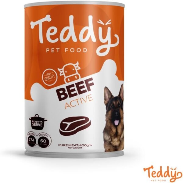 Teddy Pet Food - Dog - Active- Beef 400Gm (10 Cans) - Image 3