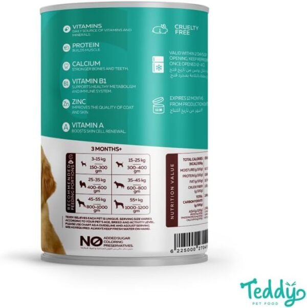 Teddy Pet Food - Dog - Junior - Beef 400Gm (10 Cans) - Image 4