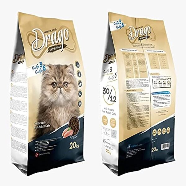 Drago Premium Food All Breeds For Adult Cats With Chicken 20 KG