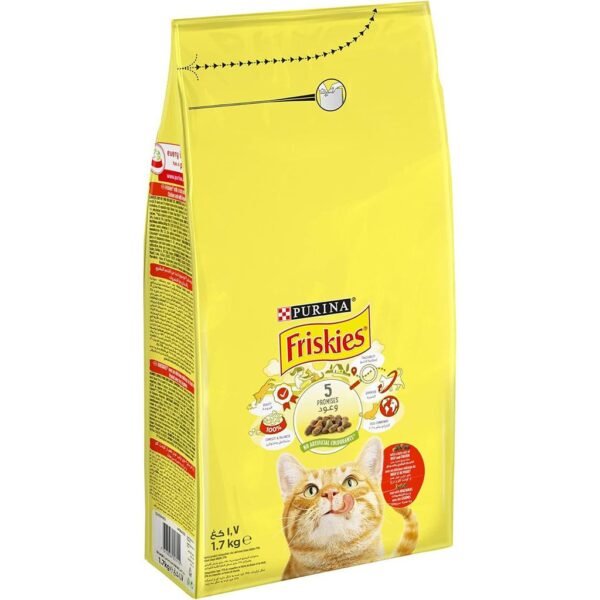 Purina friskiess with beef, chicken and vegetables cat dry food 1.7kg - Image 7