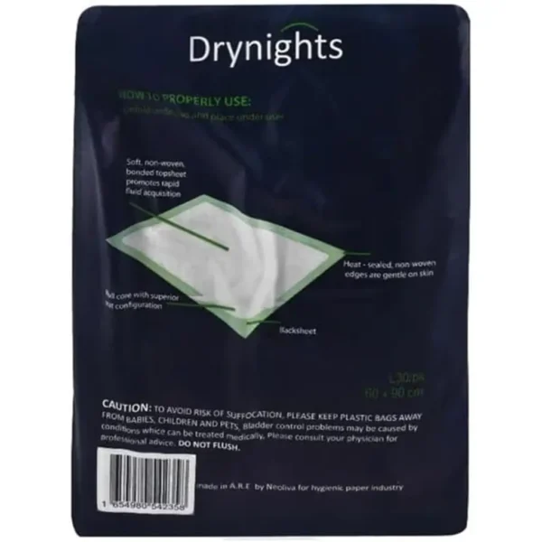 Drynights Underpads, Soft Nursing Technology,60x90cm, 30 Pack - Image 3